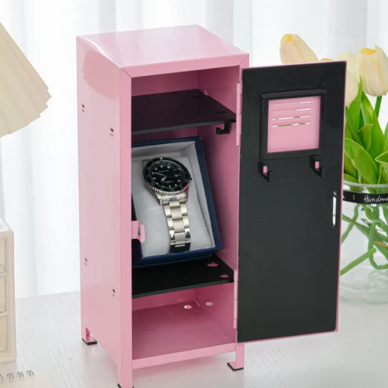 Iron Storage Box Dormitory Storage Cosmetics Paper Money Keys Bank Cards and Other Desktop Small Items Mini Locker Cabinet