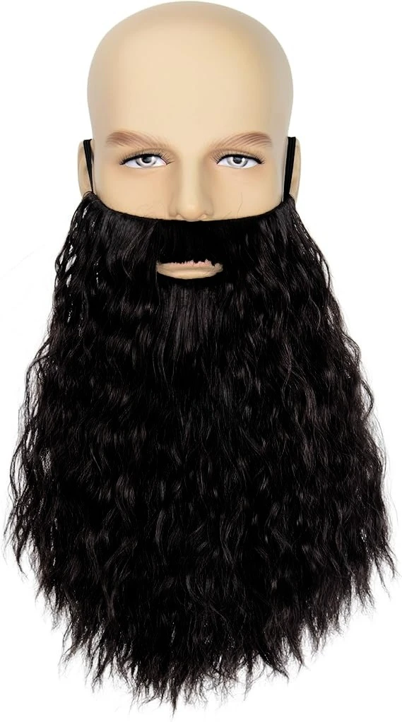 หนวดปลอมยาวสำหรับผู้ชาย ทนความร้อน ทำจากใยสังเคราะห์ สำหรับคอสเพลย์ฮาโลวีน ปาร์ตี้แฟนซี