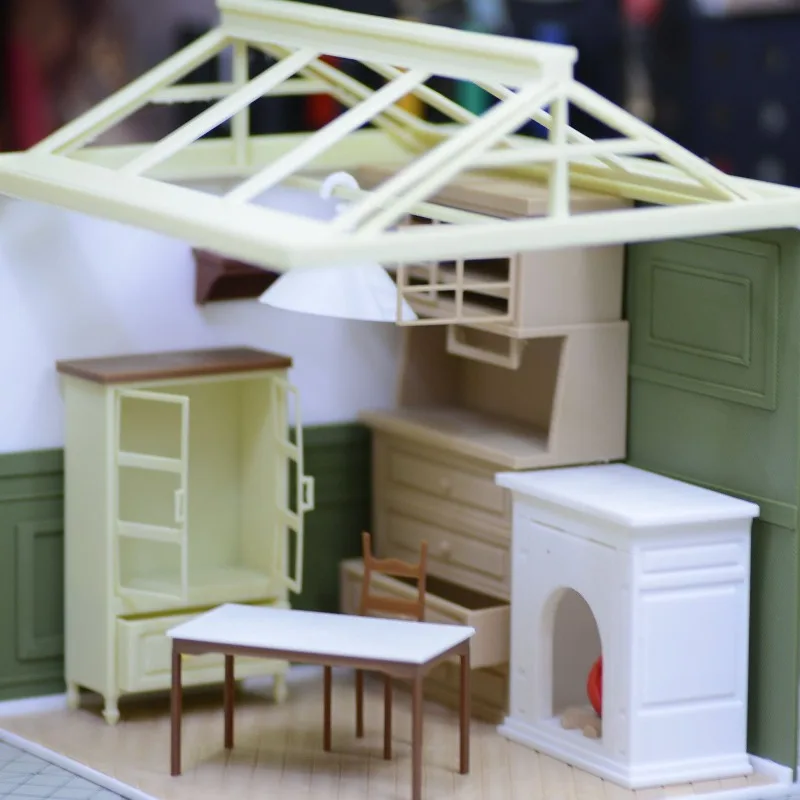 3D printing fireplace sun room scene set miniature scene model ornament, baby house accessories home set props
