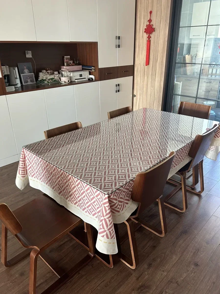 

Nappe de table rouge en PVC imperméable, résistante à l'huile et sans lavage, table basse d'étudiant