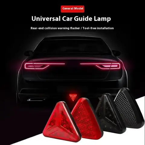 범용 삼각형 LED 후방 안개등 브레이크 스트로브 경고 및 파일럿 기능 포함, 자동차용 고휘도 점멸 정지등