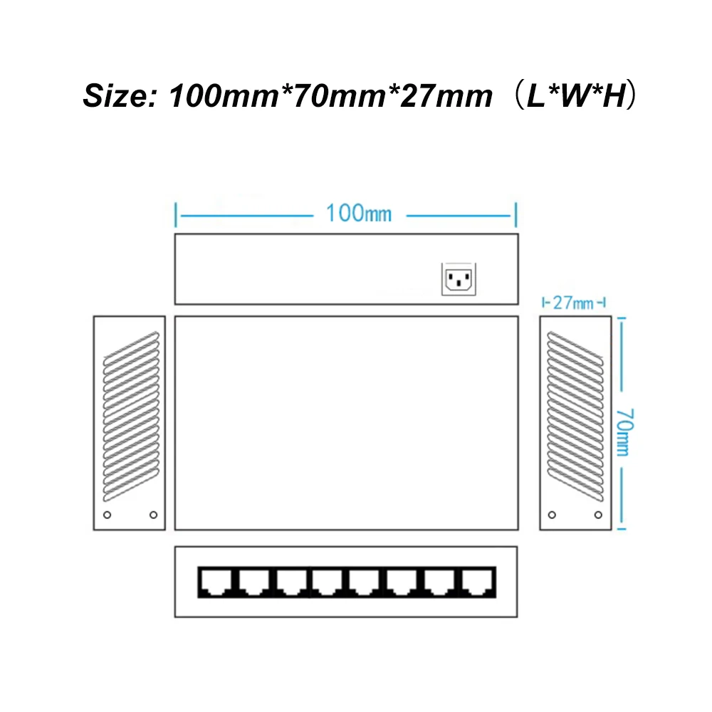 Full Gigabit Ethernet Switch Unmanage, Network Switch, Gigabit Switcher, High Performance, RJ45, 10 Mbps, 100 Mbps, 1000Mbps