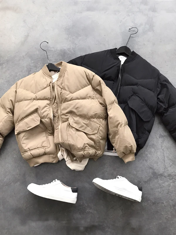 

Thiened American High Street Cleanfit Flight Jaet Cotton Coat Men Winter Trendy Brand Warm Heavyweight Cotton Outerwear