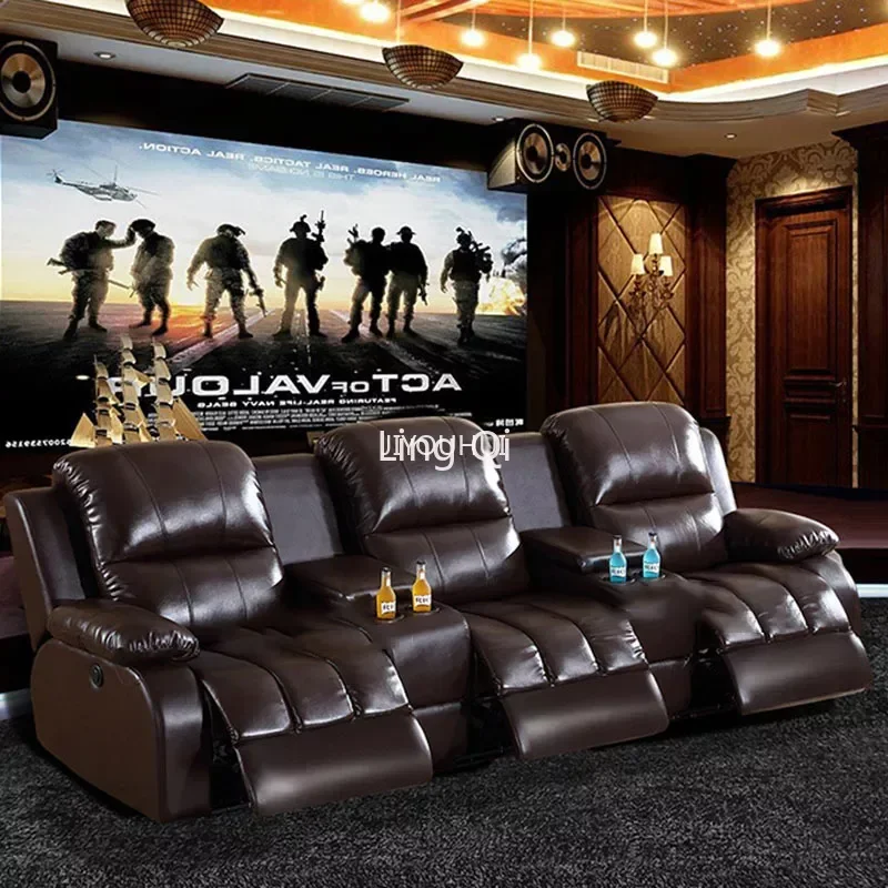 

Soft Elegant Designer Reclining Sofa Modern Leather Adult Cinema Salon Couch Italian Straight Sofa Inflavel Interior Furniture