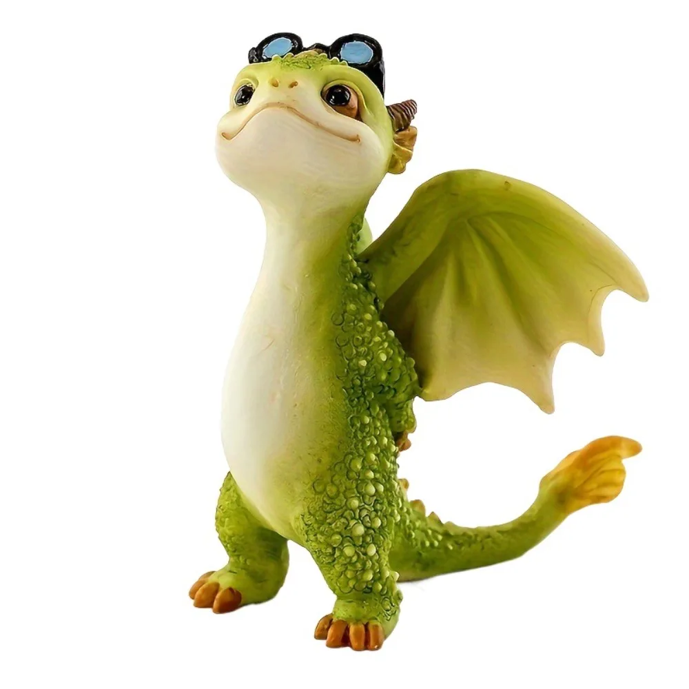 

Handicraft Mini Cute Dragon Ornament Waterproof Statue Dragon Resin Sculpture Collectible Funny Doll Dinosaur Models