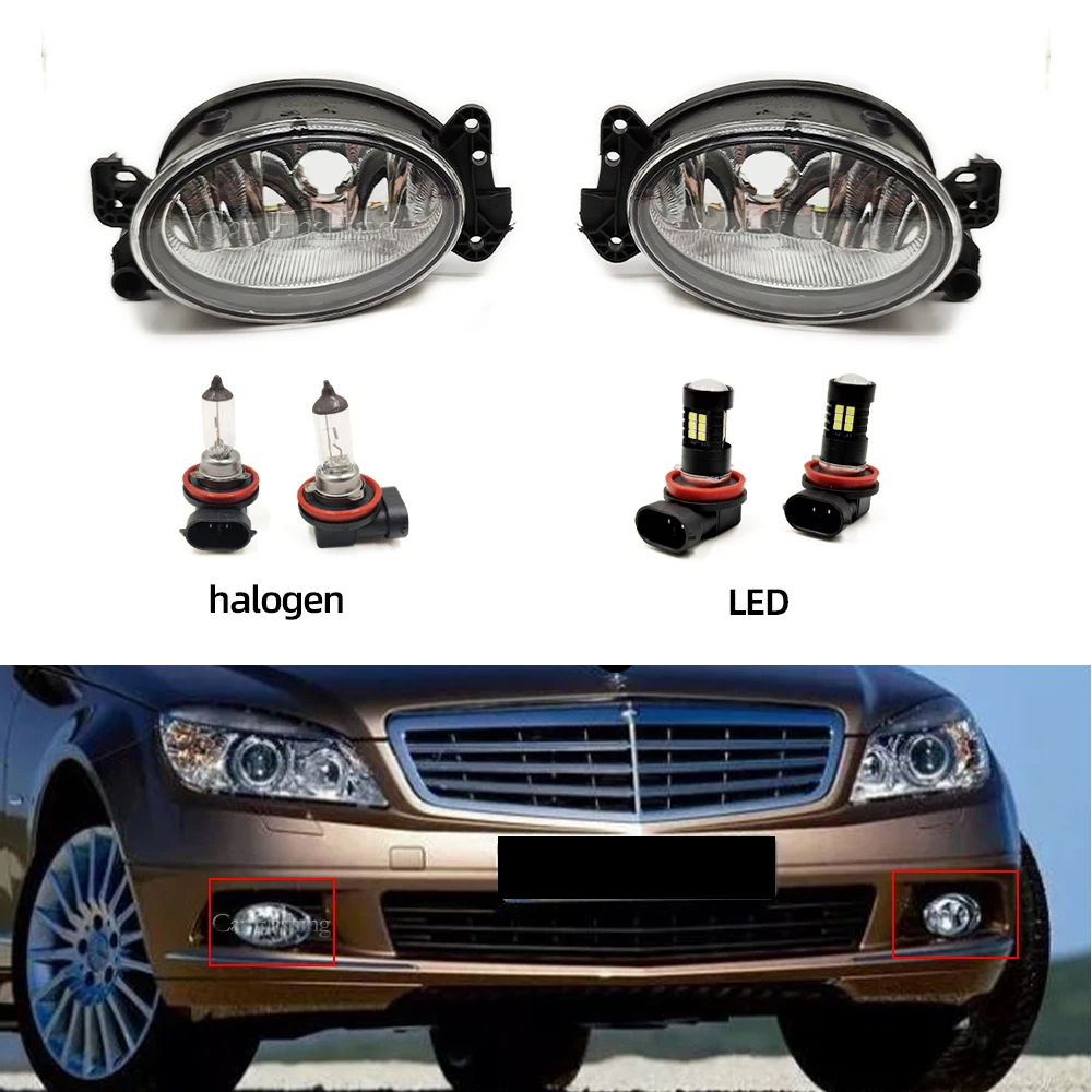 Car Front Bumper Fog Light Fog Lamp Headlight For Mercedes Benz W211 W204 W219 G500 X164 W164 R320 R350 R550 Car Accessories