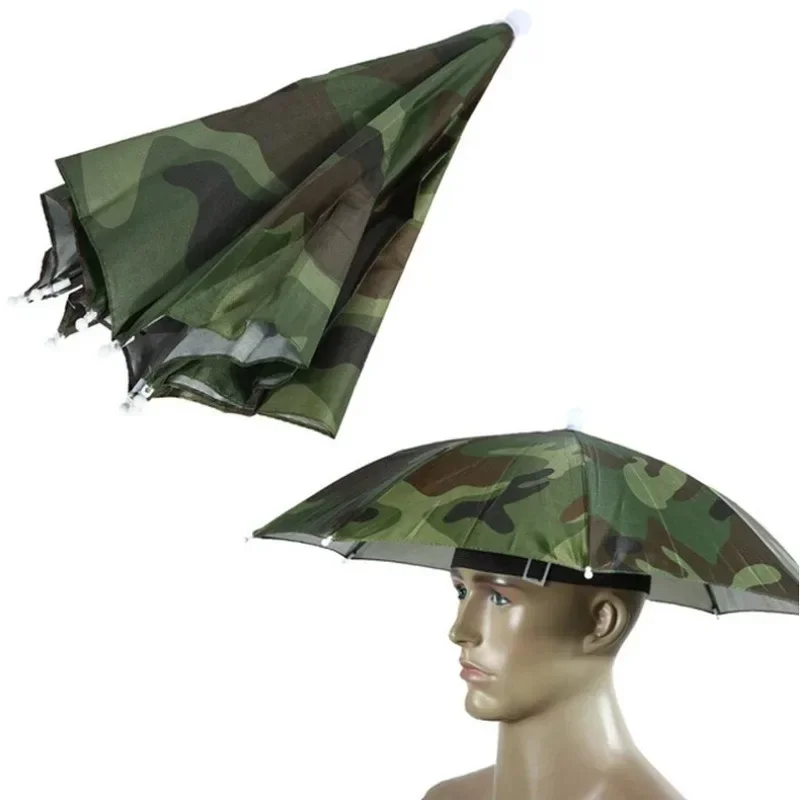 

Wearing An Umbrella Fishing A 30cm Camouflage Silver Rubber Hat Sessile Sunshade Lure 39cm Opening Size 65cm 120G
