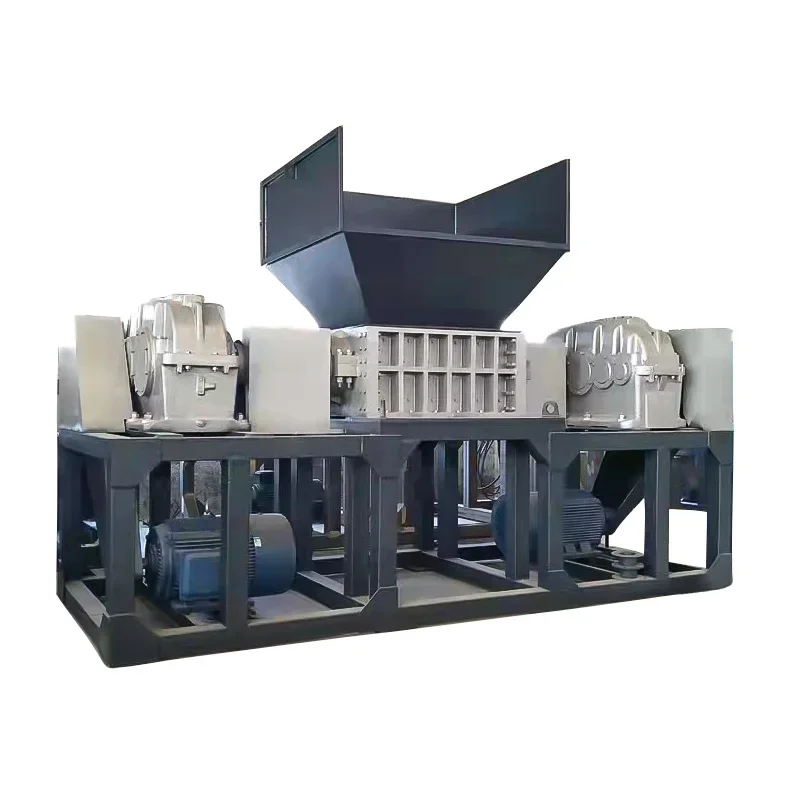 2 Tons/Hour Plastic Wood Crusher Shredding Small Double Shaft Scrap Iron Metal Waster Carton Clothes Mini Tire Shredder Machine