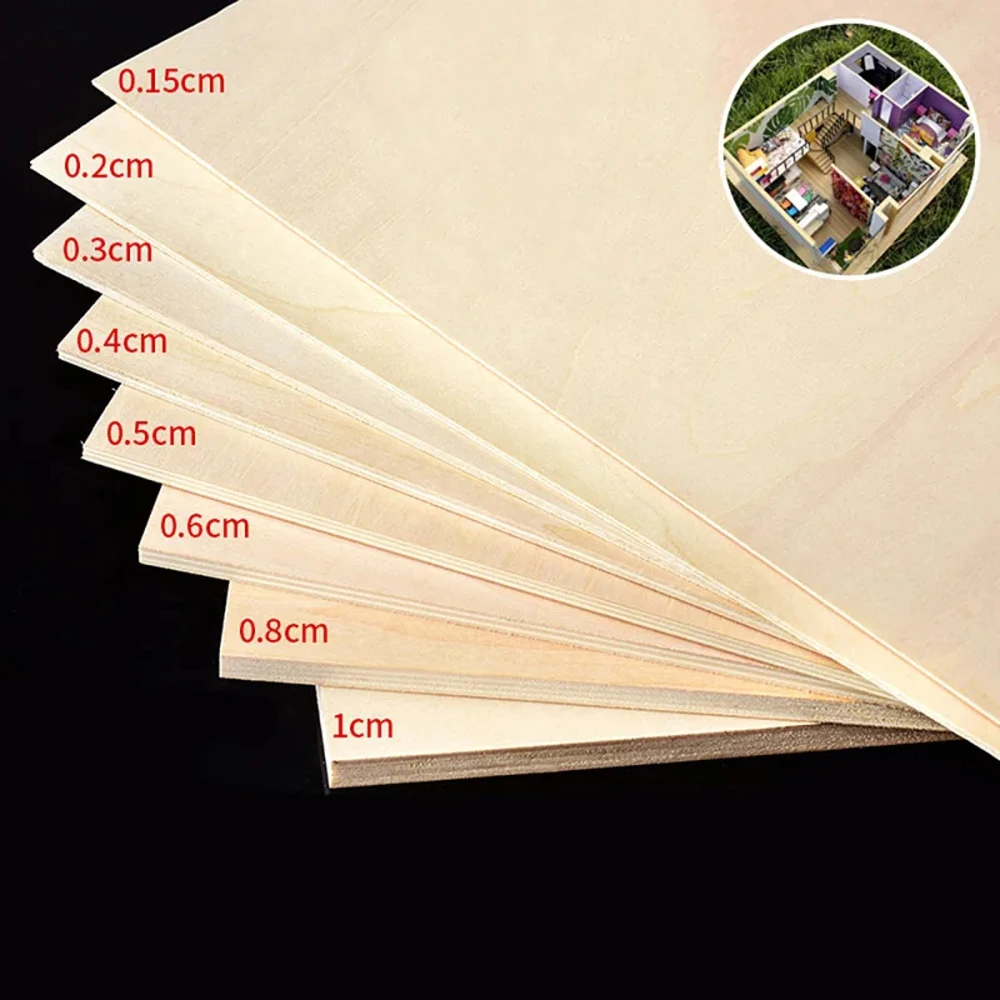 Thickness 4mm/5mm/6mm/8mm/10mmBasswood Sandwich Board DIY Handmade Building Model Making Small Thin Wooden Boards