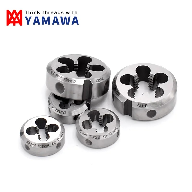 Japan 1Pcs Yamawa Originele Hsse Ronde Matrijs M0.8 M2 M2.5m3 M4 M 5 M 6m 8 M10 M12 M14 M16 Machine Schroefdraad Matrijzen