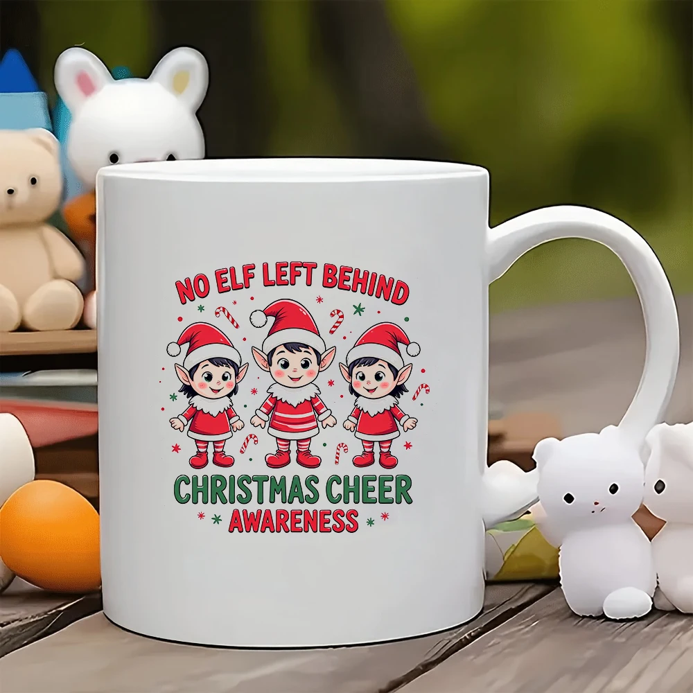 

11oz Santa Claus Elf Cartoon Pattern Insulated Kids Cup Family Office Holiday Gift