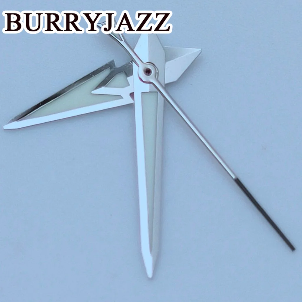 BURRYJAZZ NH35 NH36 NH38 7 s26 7 s36 4 r35 4 r36 orologio mani pistola argento mani verde luminoso