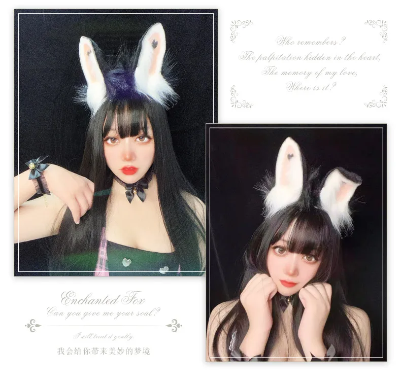 Bandeau Oreilles de Lapin pour Cosplay, Simulation de Queue d'Animal, Accessoires de Performance, Lolita