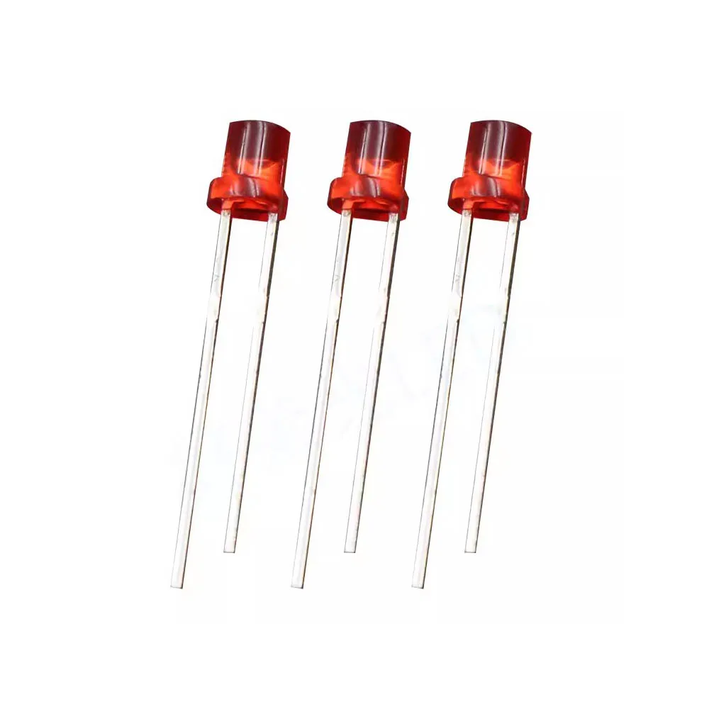 100pcs 3mm 2pins Flat Top LED Diffused White Red Yellow Blue Green Wide Angle light emitting diode lamp
