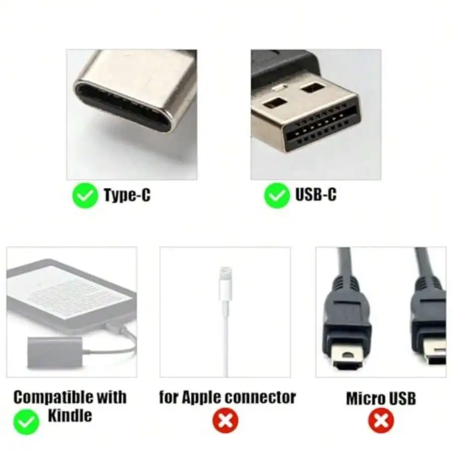 9pcs Type-C Dust Plug Charms For Kindle E-Reader Tablets Phone USB-C Port Cover Butterfly Star Bow Design