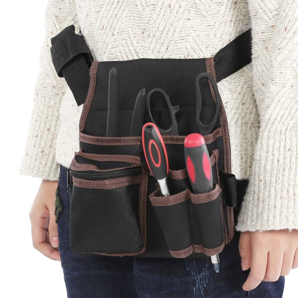 With Belt Clip Electrician Tool Pouch Multiple Pockets Adjustable Belt Tool Pouch Belt Heavy Duty Large Capacity Tool Organizer
