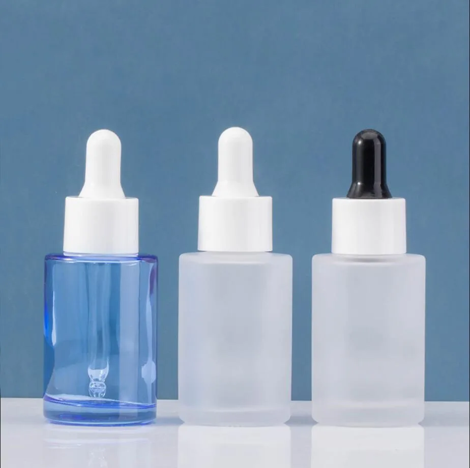 30ML frosted/clear/blue glass bottle serum/essence/ /water liquid dropper bottle cosmetic packing