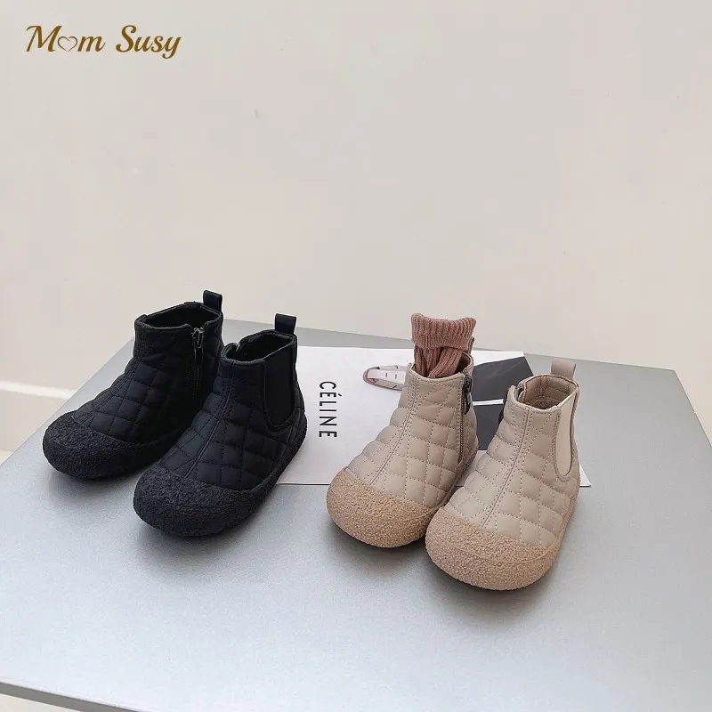 Fashion Baby Boy Girl Ankel Boot Winter Autunm Spring Child PU Leather Warm Fleece Shoes Waterproof Short Boot Baby Shoes 1-4Y