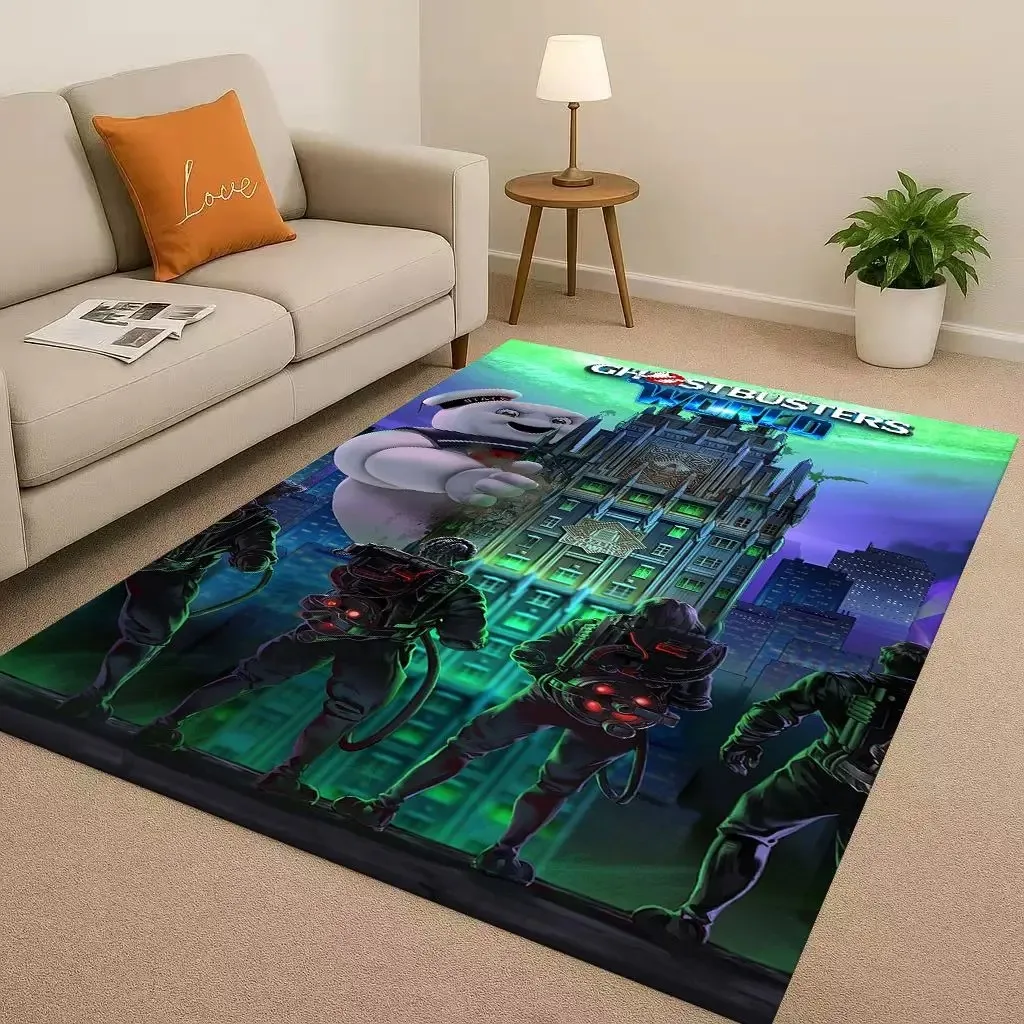 Horror Movie G-Ghostbusters Cartoon Living Room Non-Slip Area Rug Carpet for Bedroom Playroom Sofa,Easy Clean Home Decor Doormat