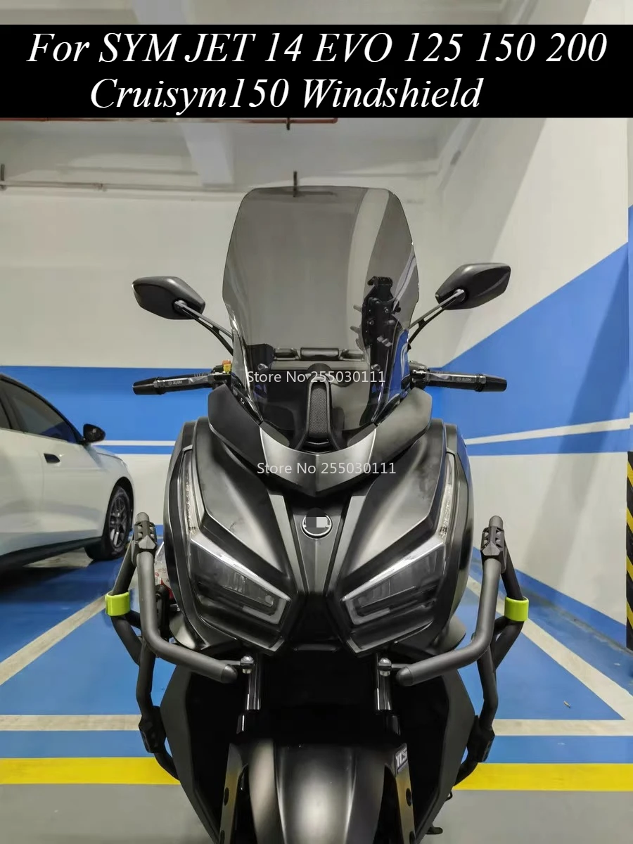 For SYM JET 14 EVO 125 150 200 Cruisym150  Motorcycle Windshield Modified Windshield Modified Front Windshield 2023 2024