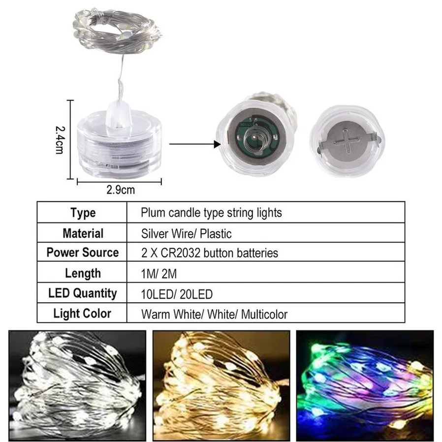 MunLii LED Copper Wire String lights Holiday lighting Fairy Garland For Christmas Tree Wedding Party Decoration Lamp 1PCS