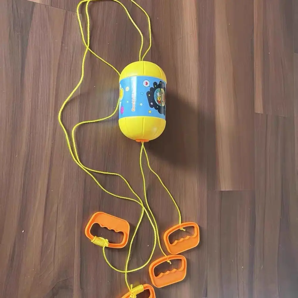 ABS tirando bolas de velocidad elásticas juguete interactivo con combinación de luz lanzadera bola mano tirar juegos deportivos doble tirón bola juguete