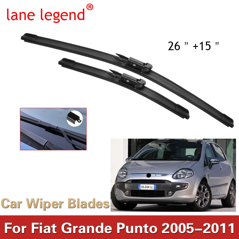 

Wiper Front Wiper Blades Set For Fiat Grande Punto 2005-2011 Windshield For FIAT Punto Evo 2009-2013 2010 2011 26"+15"