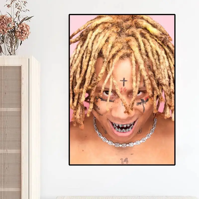 Raper t-trippie hustý r-redd pěvec plakát otisků zeď malba ložnice žití pokoj zeď nálepka malý