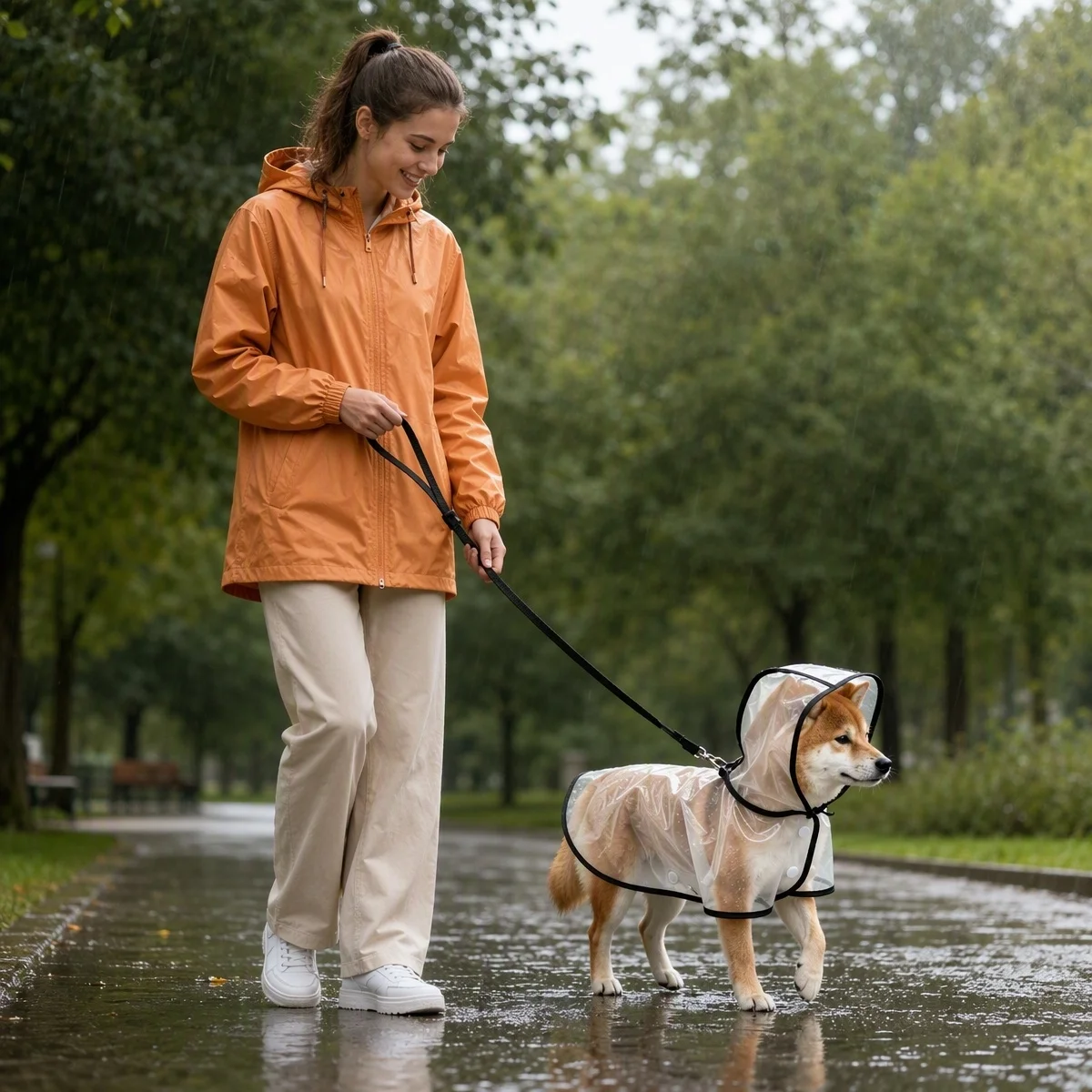 Cape Hooded Raincoat For Dogs Keep Your Pet Dry Rainstorm Level Comprehensive Waterproof Dog Rain Clothes Outdoor Accessories