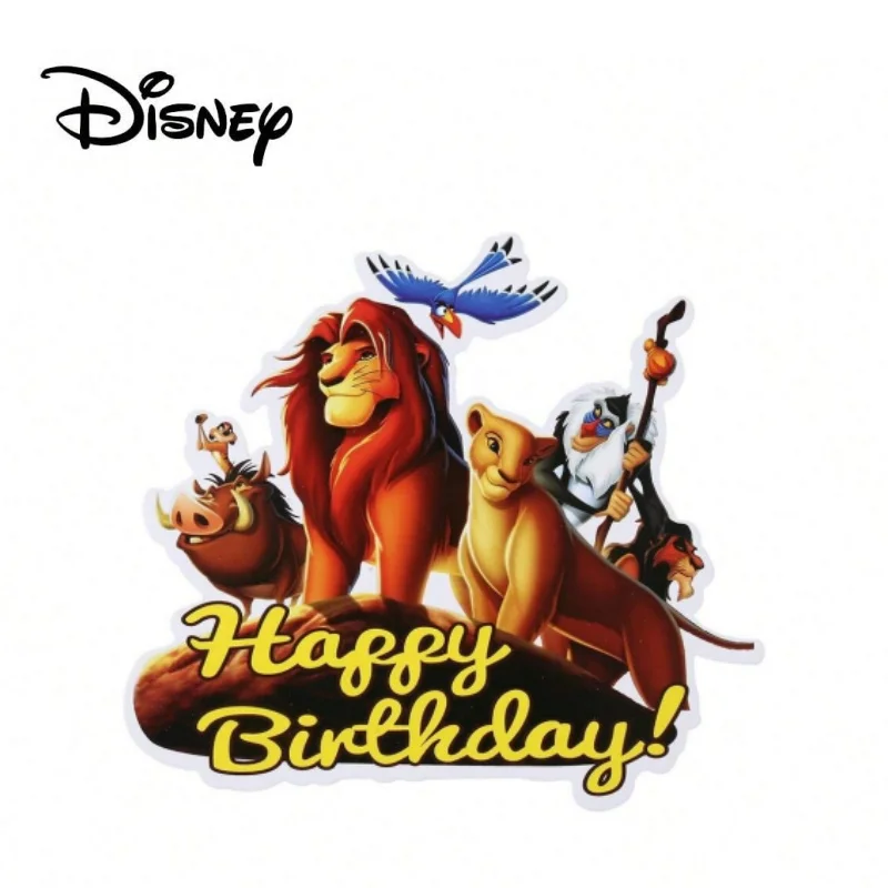 Décor de gâteau roi Lion Disney, 25 pièces, thème Simba, décoration de Cupcake, fournitures pour garçons et enfants, décorations d'anniversaire d'animaux de la Jungle