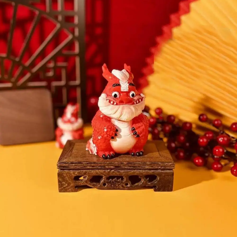 Resin Dragon Ornament Chinese Dragon Resin Figurine Loong Sculpture Desktop Ornament for New Year Spring Festival Gift Toy Model