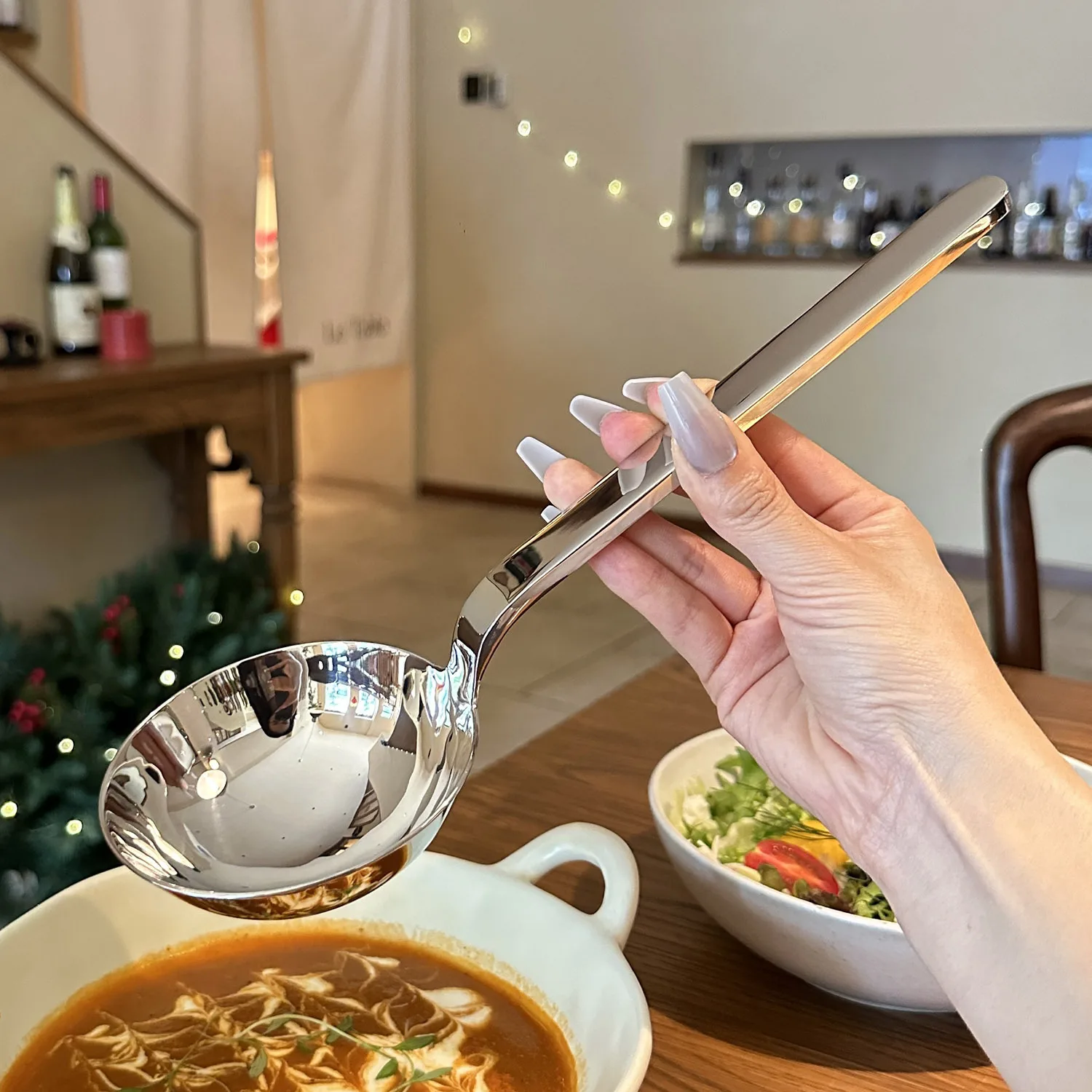 125ml Thick Long Handled Round Spoon 316 Stainless Steel Soup Spoon High-quality Dining Spoon for Restaurants and Cafeterias