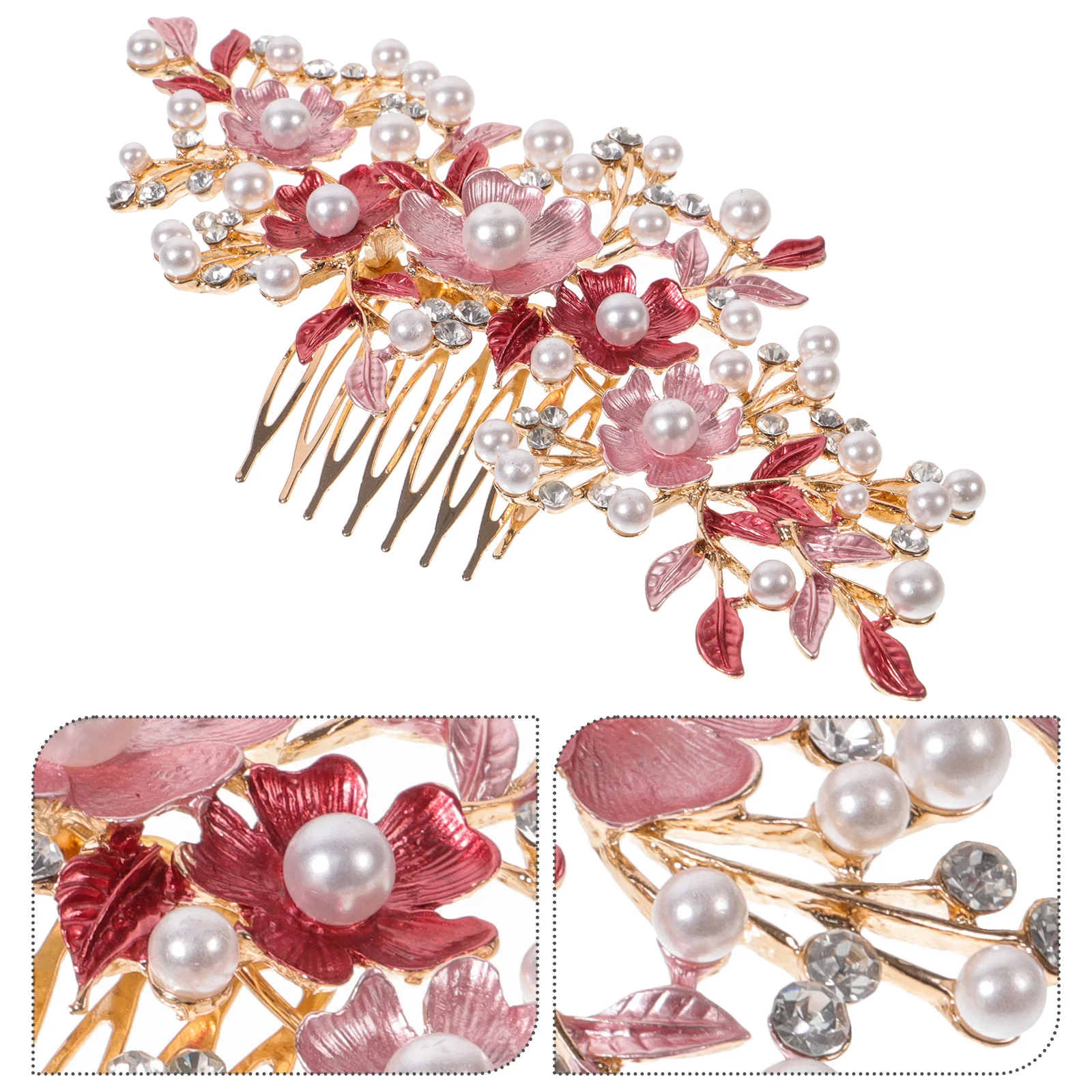 

Pearl Comb Hair Pins Crystal Accessories Bridal Headpiece Rhinestone Side Combs