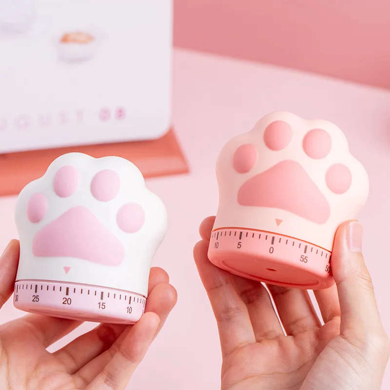 

Cute Cat's Paw Time Manager Student Reading Kitchen Baking Timer Multifunction Timer Study Accessories Reading Supplies