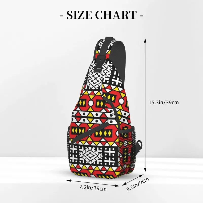 Kizomba-bandolera con estampado de Samakaka Ankara, bolso de hombro con arte geométrico Tribal africano, mochila cruzada en el pecho, mochila de viaje