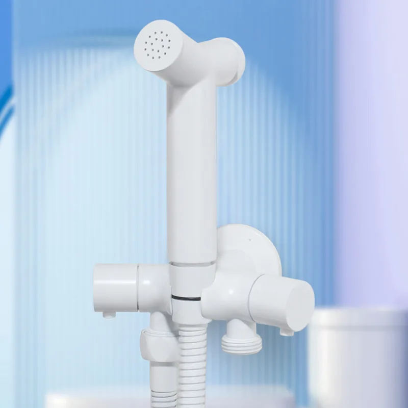 

Bathroom Toilet Bidet Sprayer Wall Mounted Handheld Toilet Bidet Sprayer Set Kit Hot Cold Water Mixer Toilet Bidet White