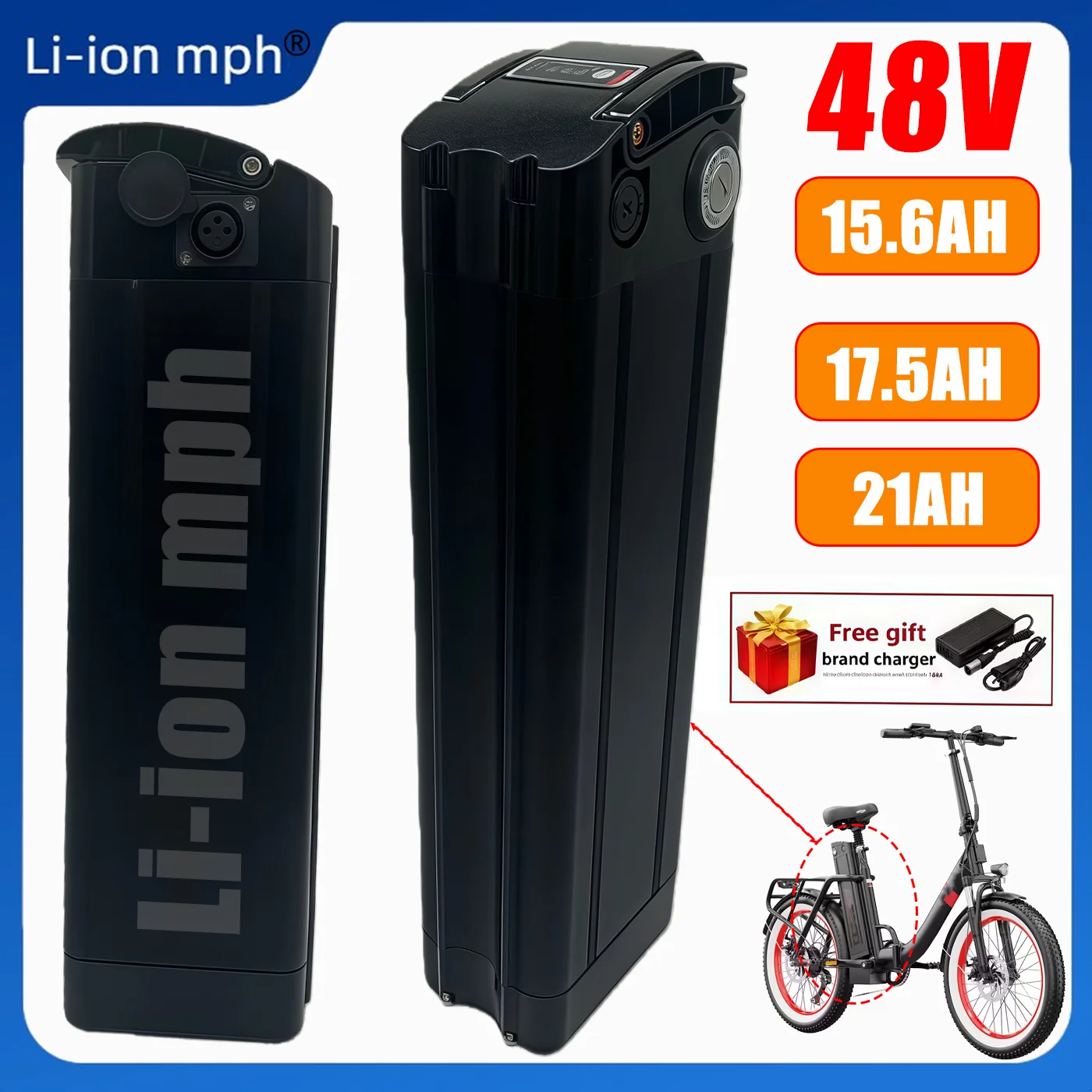 

Original 48V Li-ion New 21Ah 17.5Ah 15.6Ah Battery For Silverfish 250W 350W 500W 750W 1000W Bafang Motor Kit with Built-in Bms