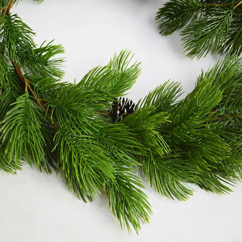 Cross border hot selling Christmas high-end soft rubber feel PE material pine needle rattan manufacturer direct sales