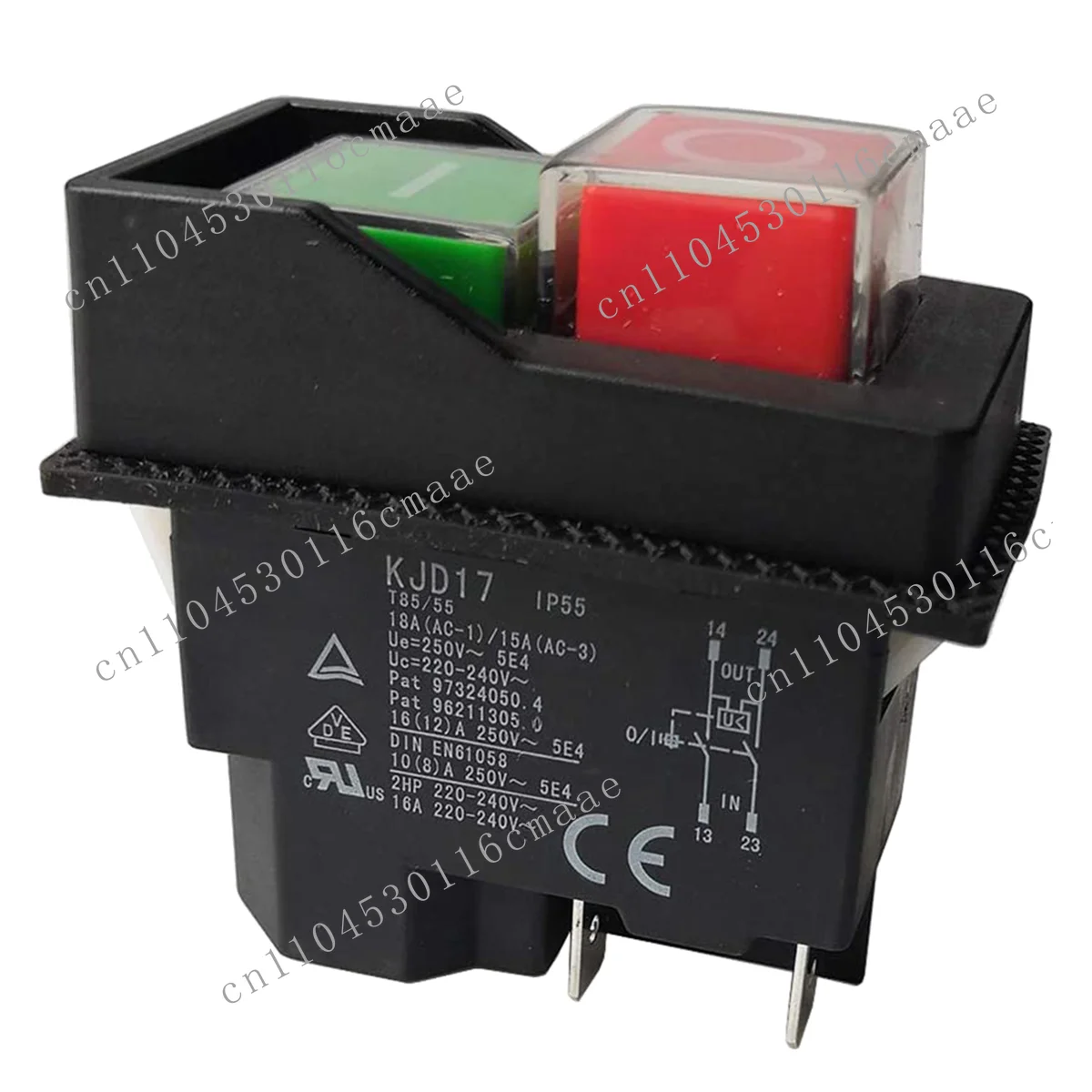 Nuevos interruptores electromagnéticos al por menor, interruptores de botón para herramientas de jardín KJD17 220V, terminales de 4 pines
