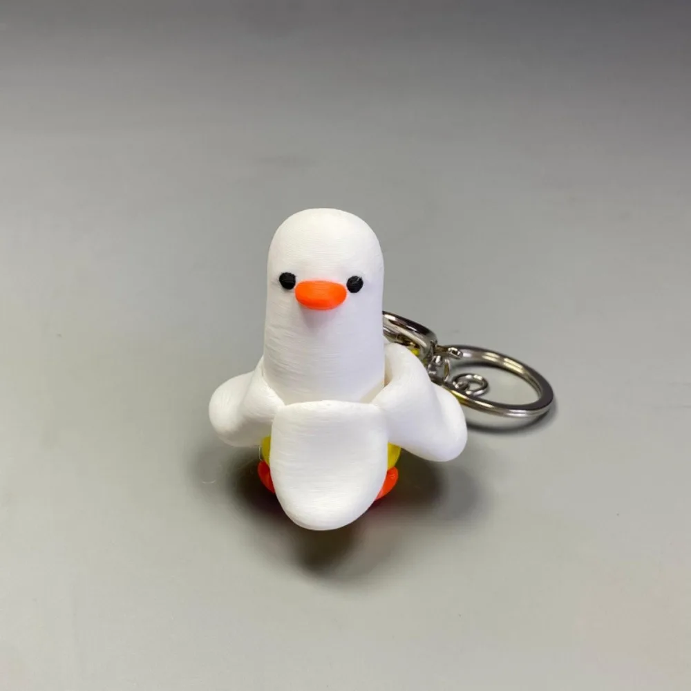 3D Printed Clicker Keychain Wear-Resistant Comfortable Clicking Sound Banana Duck Keychain Lightweight Portable Size Fidget
