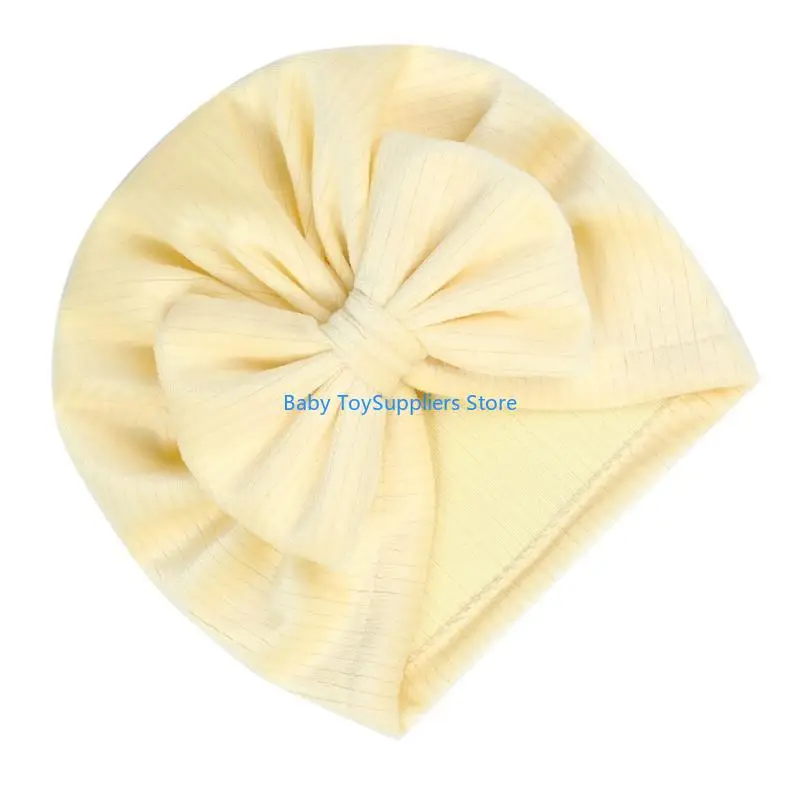 

R1WF Stylish Baby Turban Hat Trendy Beanie Caps Solid Headwear for Newborns Toddlers