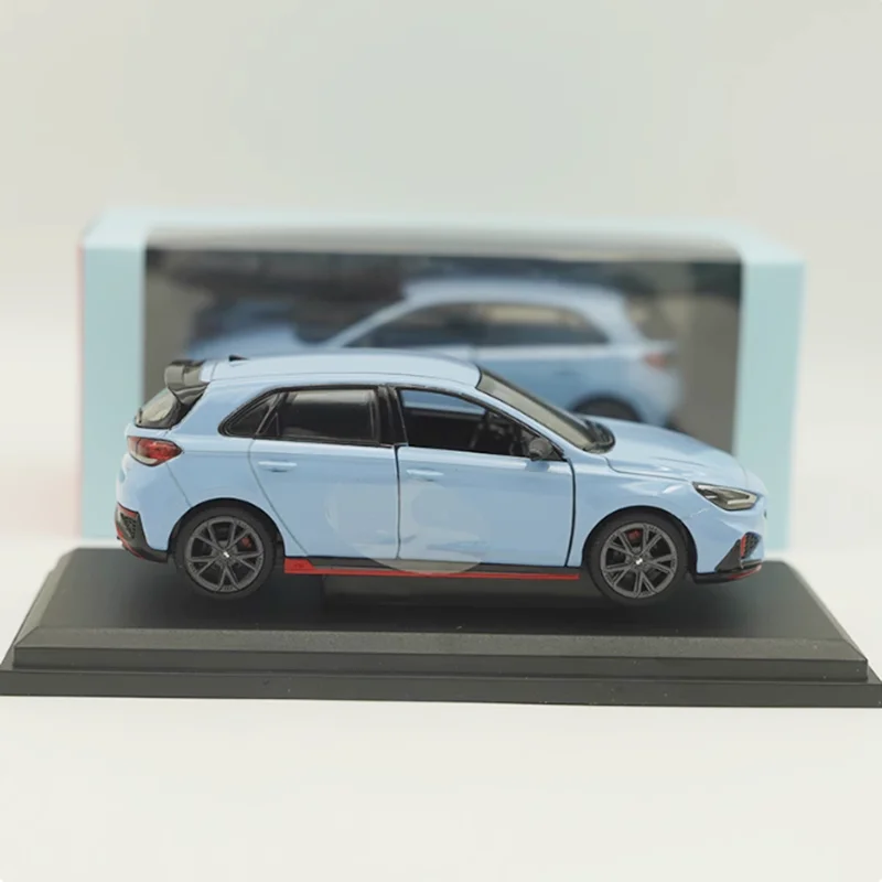 다이캐스트 1:38 스케일 i30 N 합금 풀백 자동차 모델 성인 소년 취미 컬렉션 기념품 선물 장식
