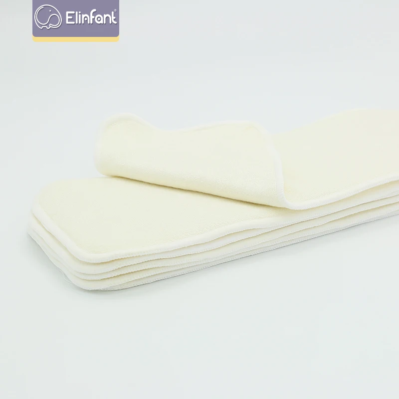 Elinfant 5/10 Pcs 4 Layers Bamboo Fiber Diaper Insert Washable Super Comfortable Nappy Insert 35×13.5cm for Cloth Diaper&covers