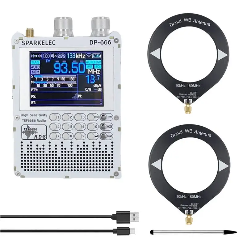 

Радиоприемник ABMF-TEF6686 с антенной Loop и полнодиапазонным приёмником FM/LW/MW/SW, ESP32, RDS, 2,8-дюймовый IPS сенсорный экран