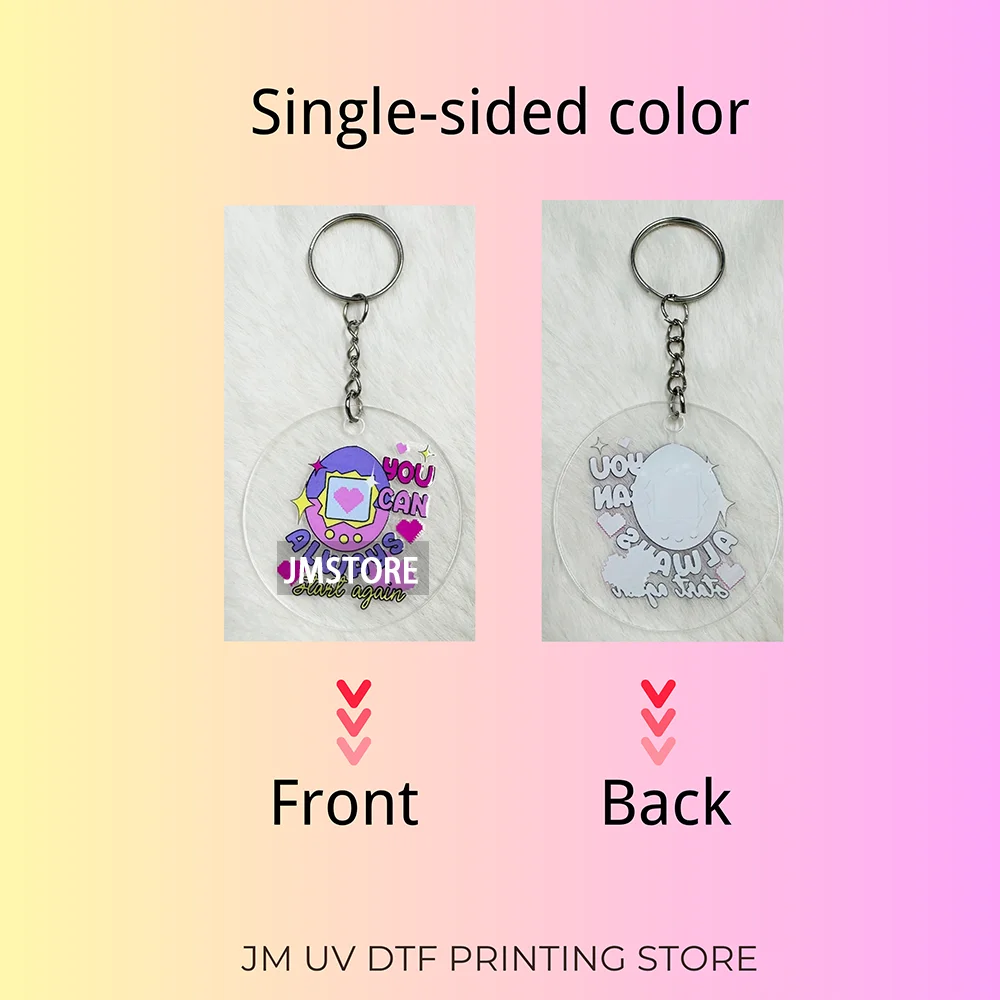 Cartoon Princess Reading Bookish UV DTF Decal Round Keychain Ready To Apply WaterProof Transfer Stickers For Circle Keychain