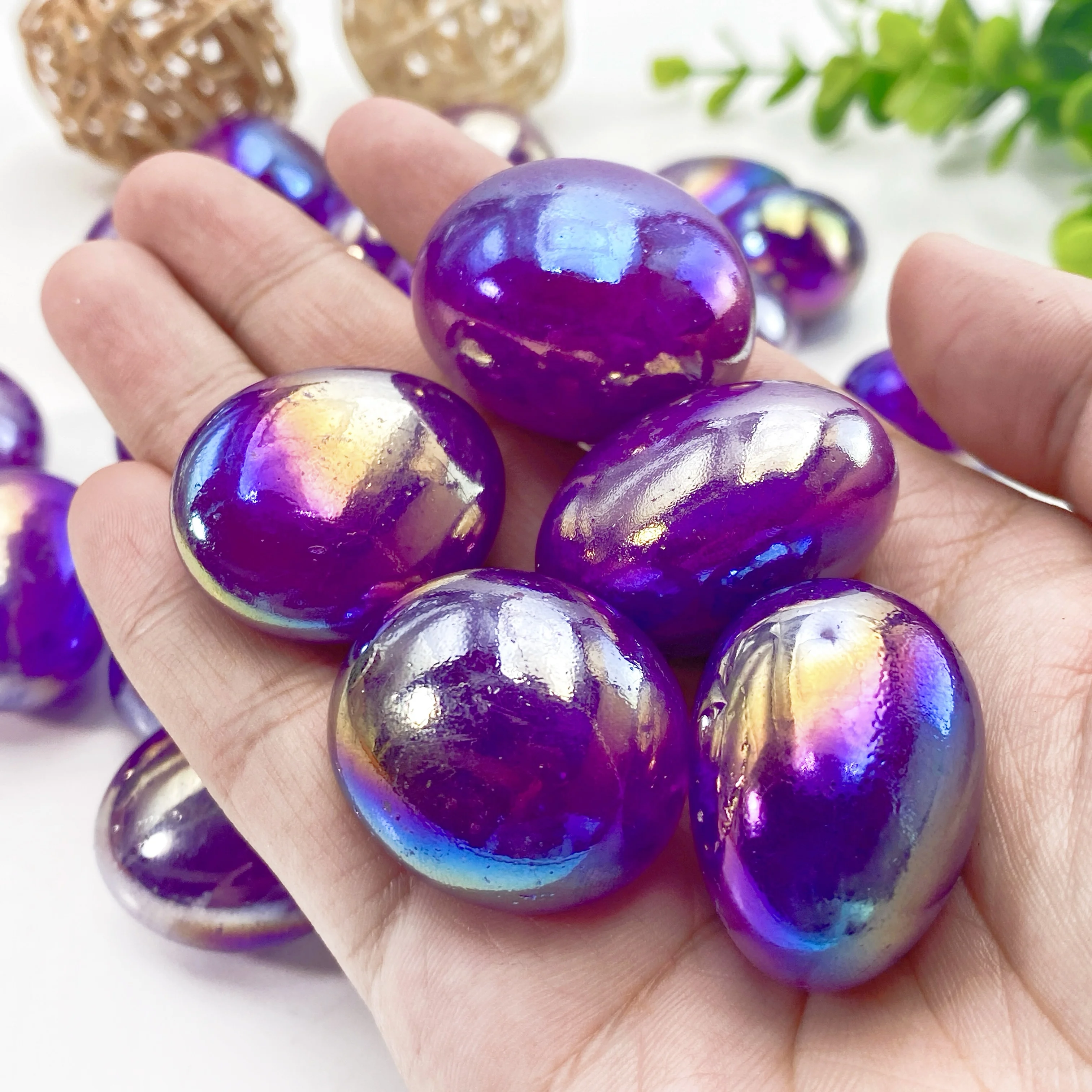 Random 1PC/2PC/5PC High Quality Natural Aura Purple Rolling Stone,Men/Women Gift,Crystal Ornaments,Scene/Table Decoration.