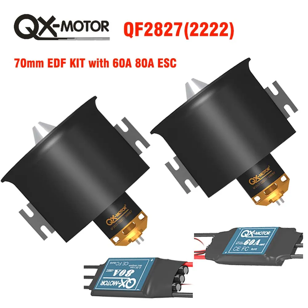 70MM EDF Set 12 Blade Ducted Fan 4S 6S Brushless Motor 60A 80A ESC for FMS RC Airplane Engine Power System