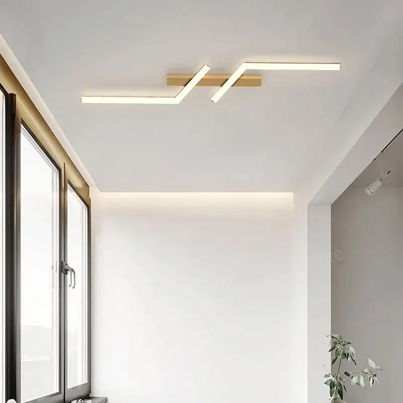 Luces de techo Led minimalistas para pasillo, lámparas para dormitorio, pasillo, balcón, escalera, decoración, candelabros, accesorios, tira larga