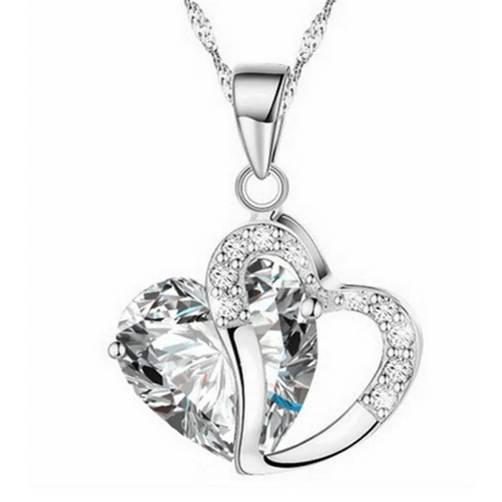 Romantic Crystal Heart shape Pendant necklaces For women Rhinestone chains Choker 2024 Fashion Love Jewelry