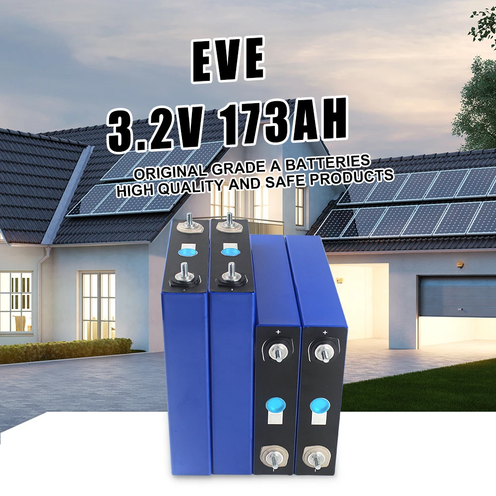 

Класс A EVE 173 Ач LiFePO4 3,2 В перезаряжаемые элементы призматической батареи LFP для DIY 12 В 24 В 48 В упаковка накопителя солнечной энергии